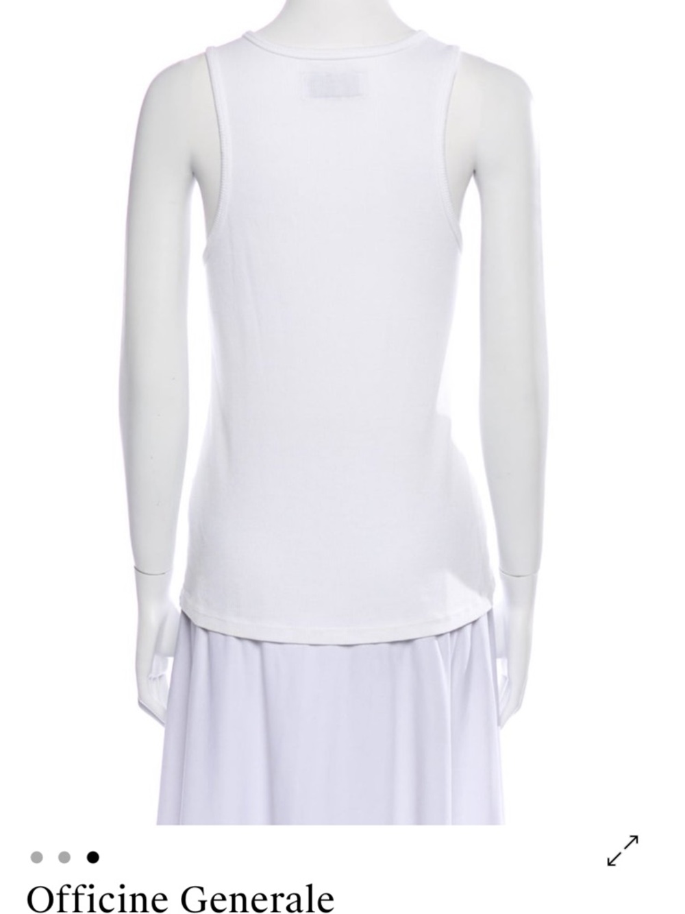 Officine Generale White Ribbed Tank Top - Picture 3 of 3